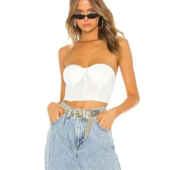 REVOLVE superdown Lilly Lace Bustier Top In White - Picture 1 of 3